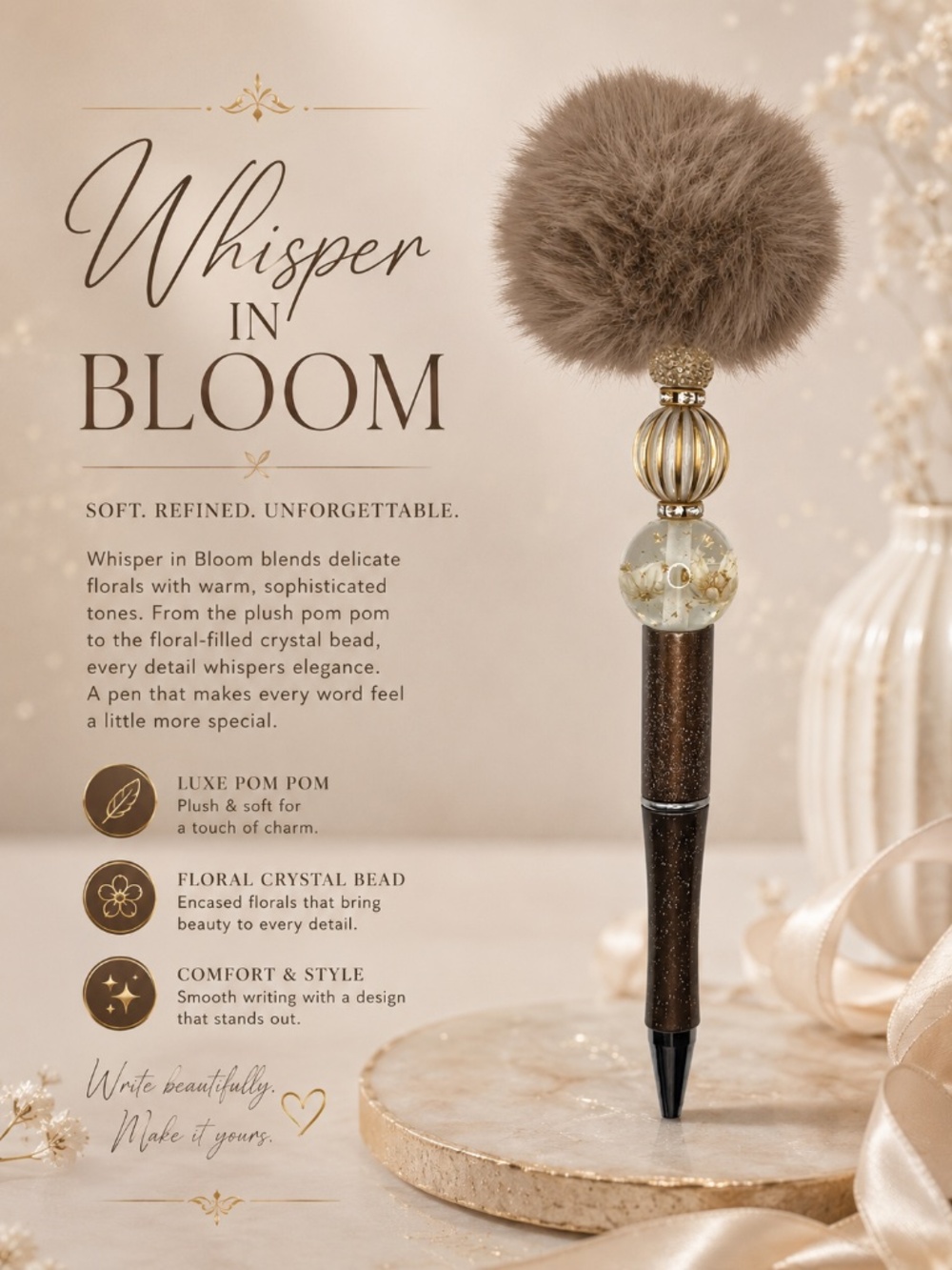 Golden Cocoa Bloom Pen